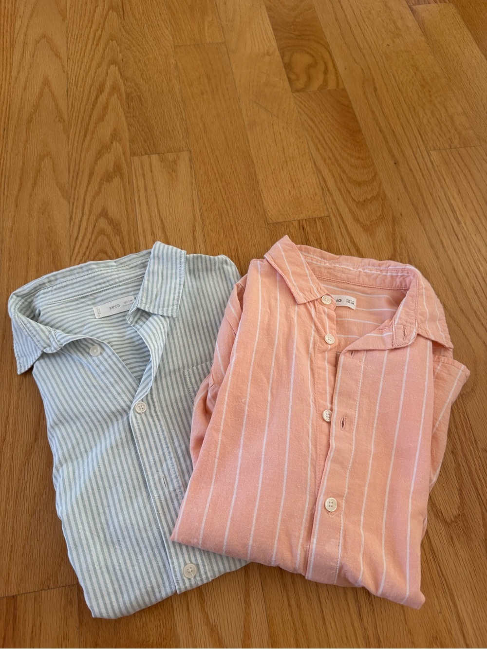 Mango brand Kids Pink Striped Button-Down Shirt 2 pack